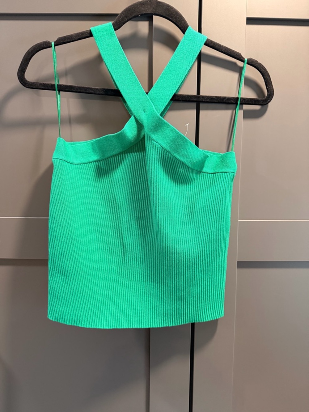 House of Harlow 1960 Emerald Ribbed Cross-Back Tank